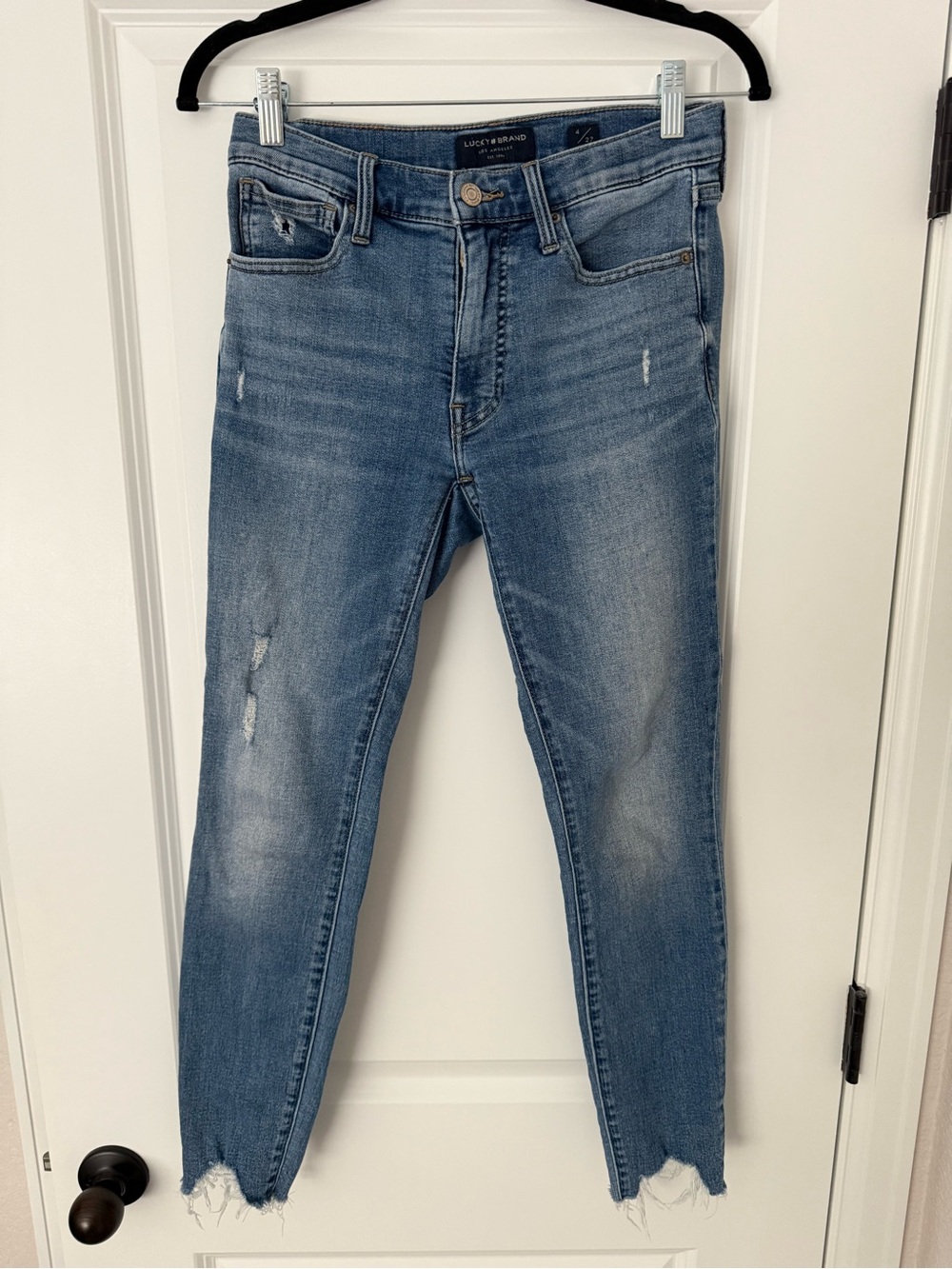 Lucky Brand Women's Skinny Jeans - Medium Blue Distressed